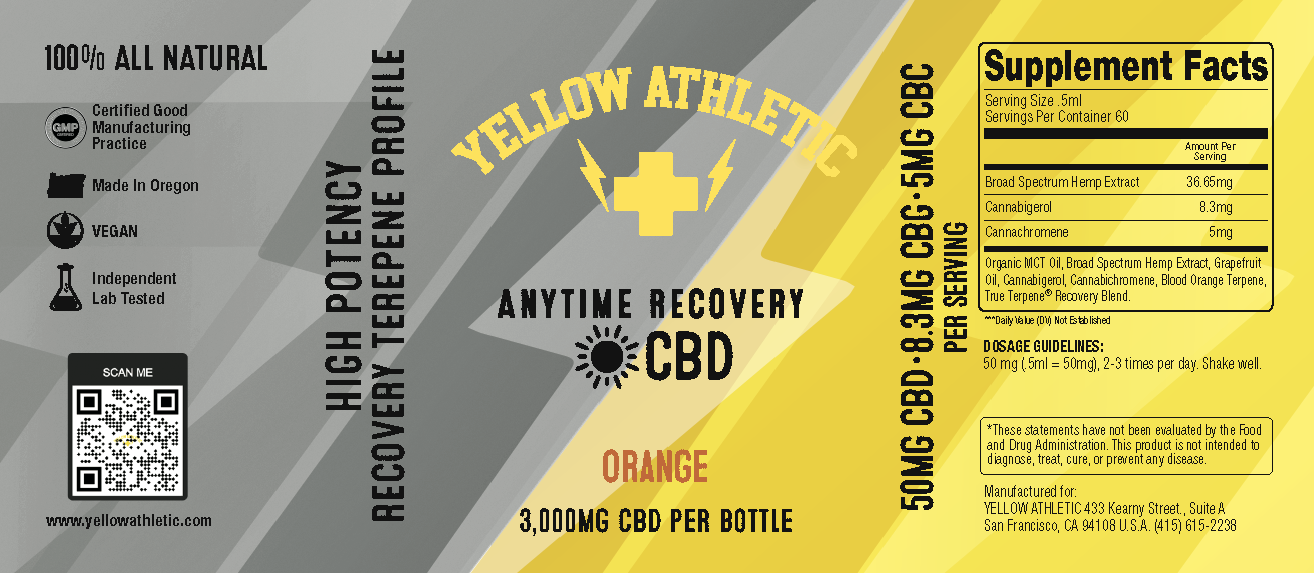 Anytime Recovery CBD Oil Information Sheet